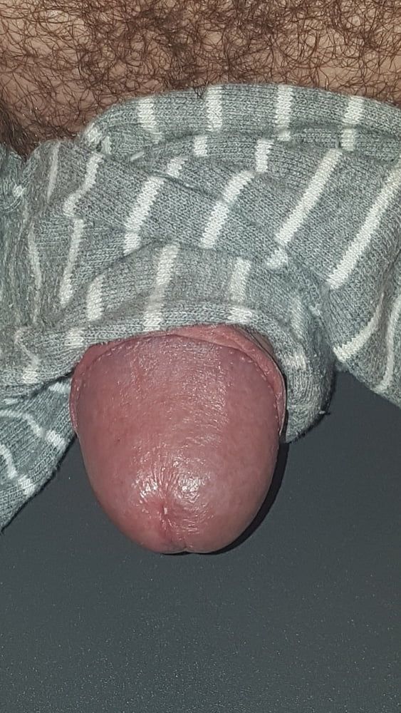 My cock in sock and nylon stockings #54