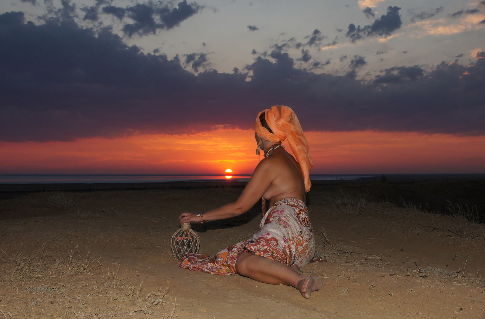 With a jug in the sunsetting sun #41