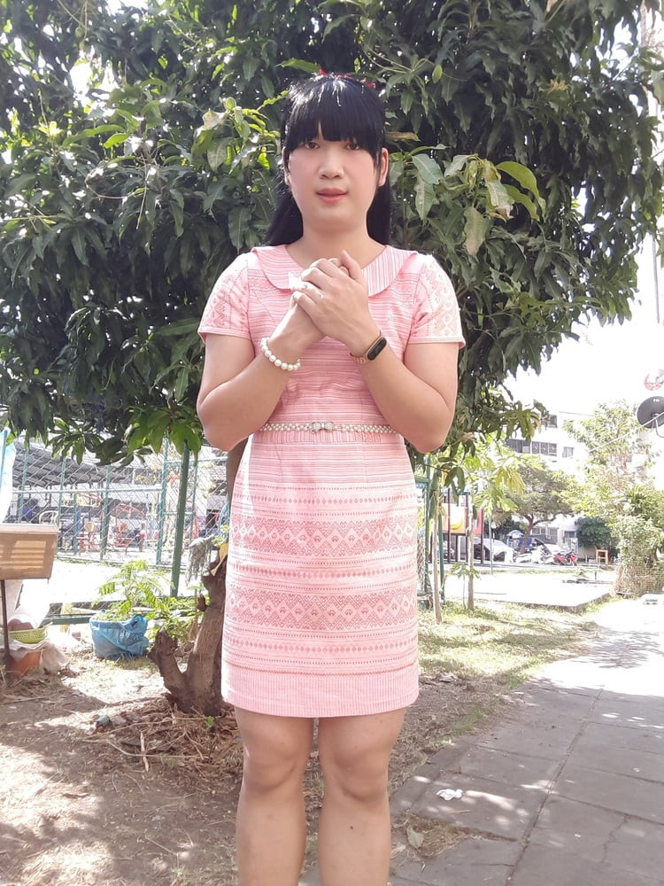 FN006 I&#039;m a kathoey in a Thai patterned dress #17
