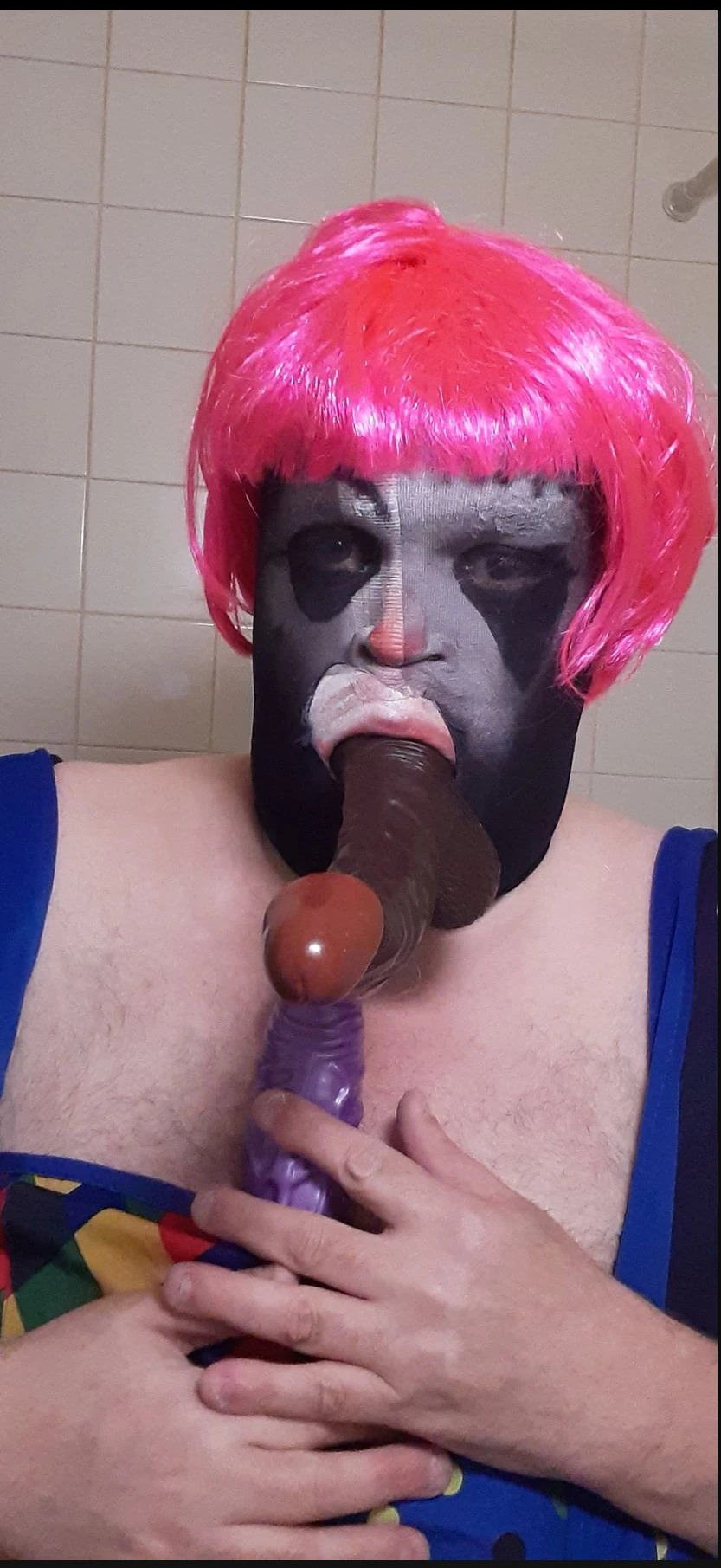 TV clown slut, nylon masks, and some dildo play #2