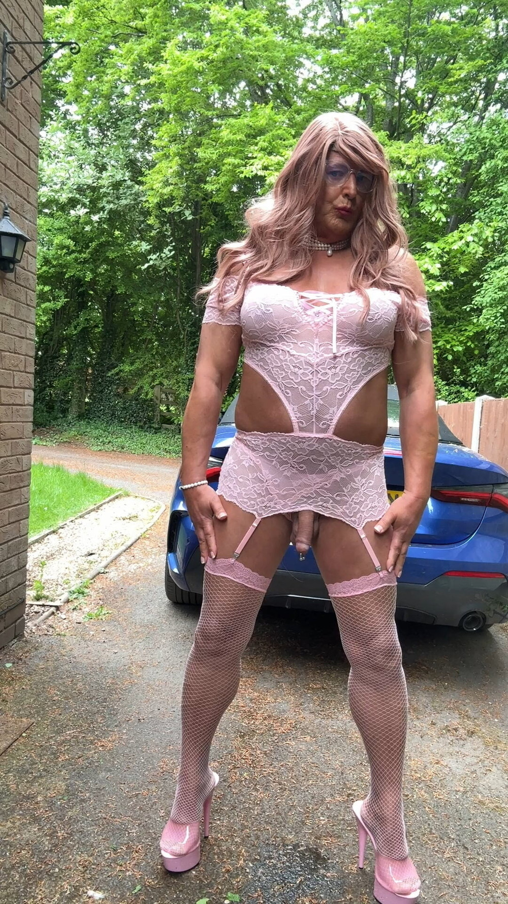 Sexy Crossdresser kellycd2022 in pink lace lingerie  #23