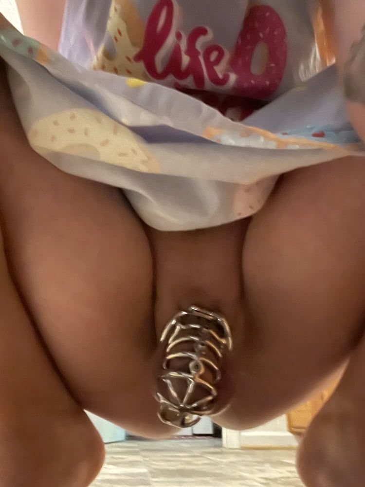 Sissy in a cock cage