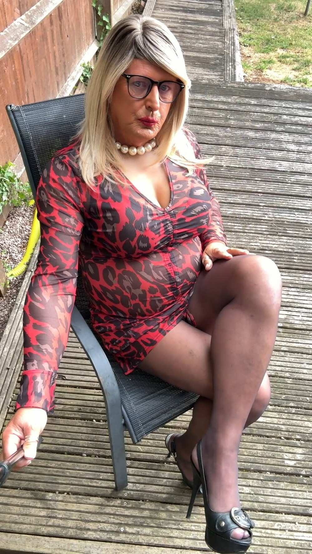 Sexy Crossdresser Kellycd2022’s in red animal print  #26