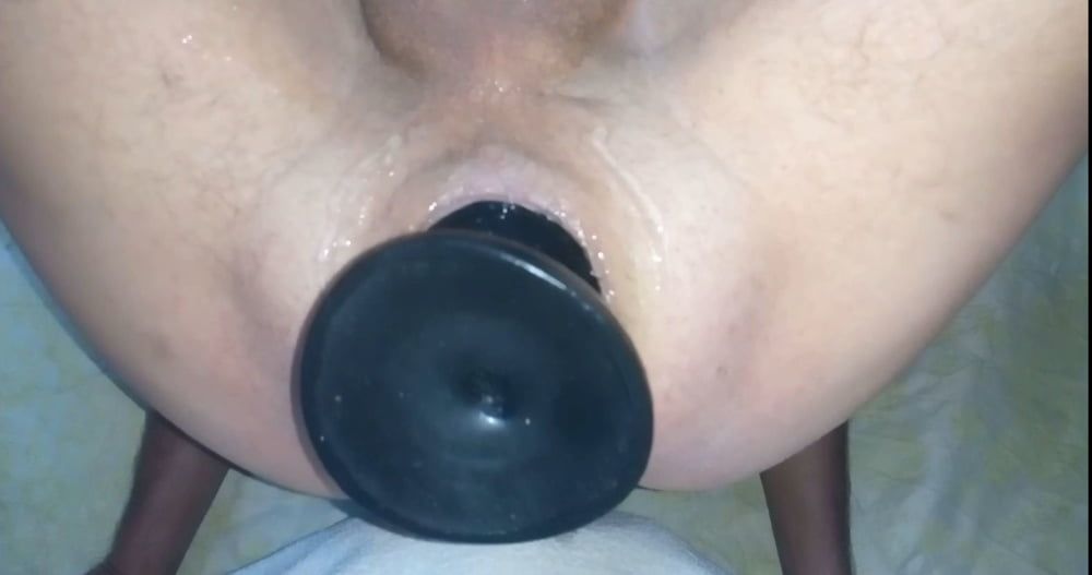 The plug comes out of the ass and I cum #4