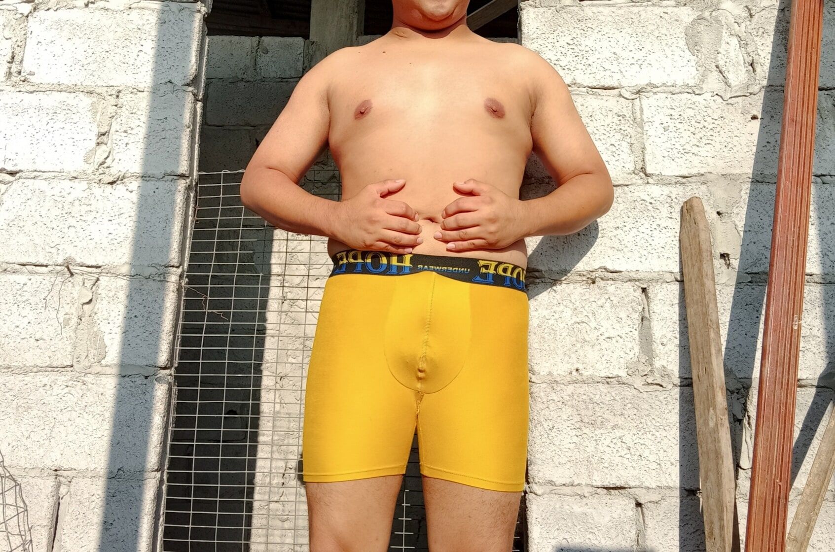 In Boxer (mustard yellow) - Under the sun - on my terrace #9