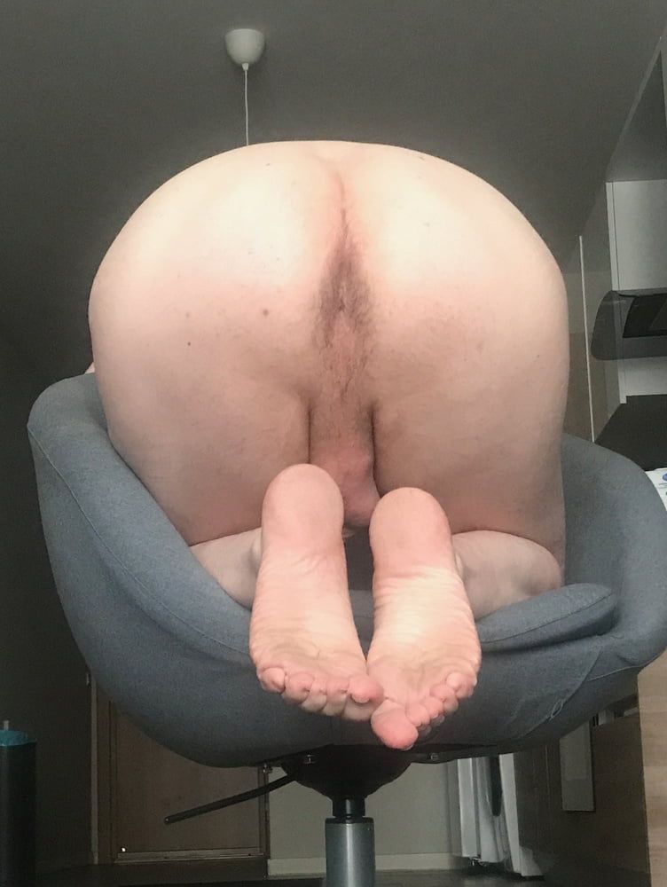 My legs, feet and ass on the chair #4