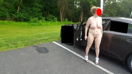 naked parking lot walk         