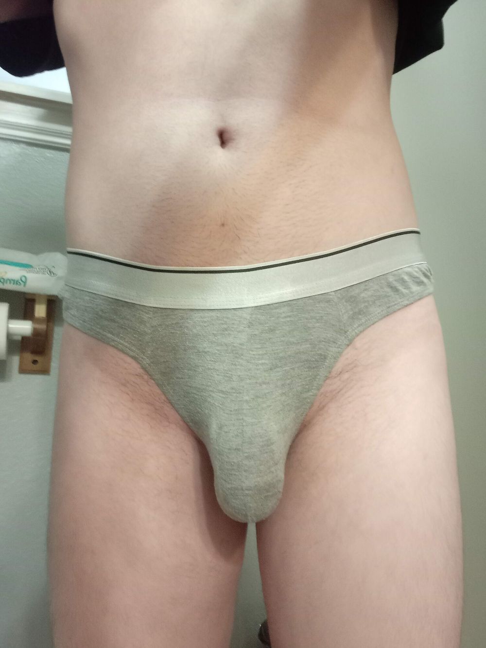 gray thong in bathroom #3