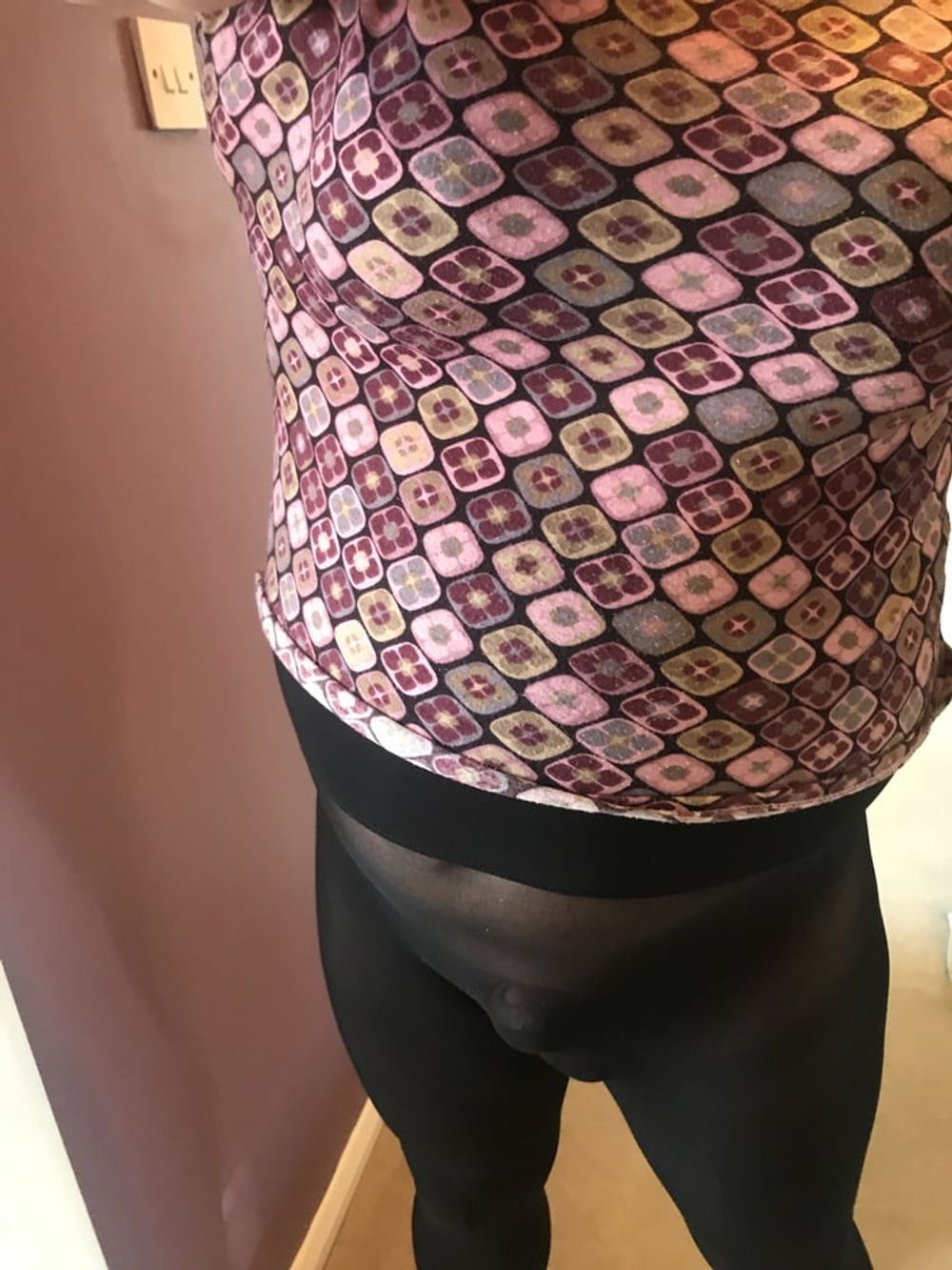 Black seamless tights & tight short skirt #2