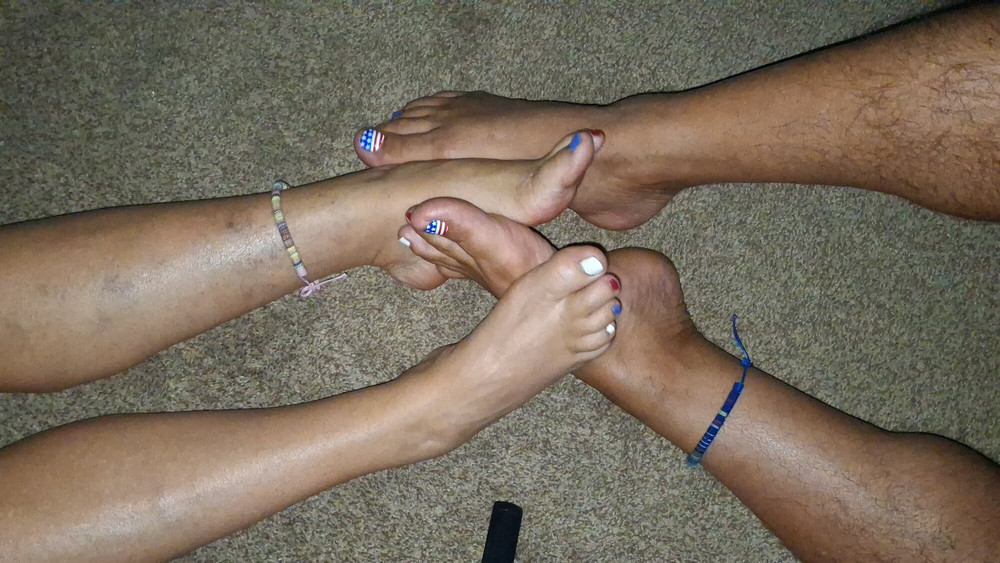 Playing footsie with our oiled feet #5