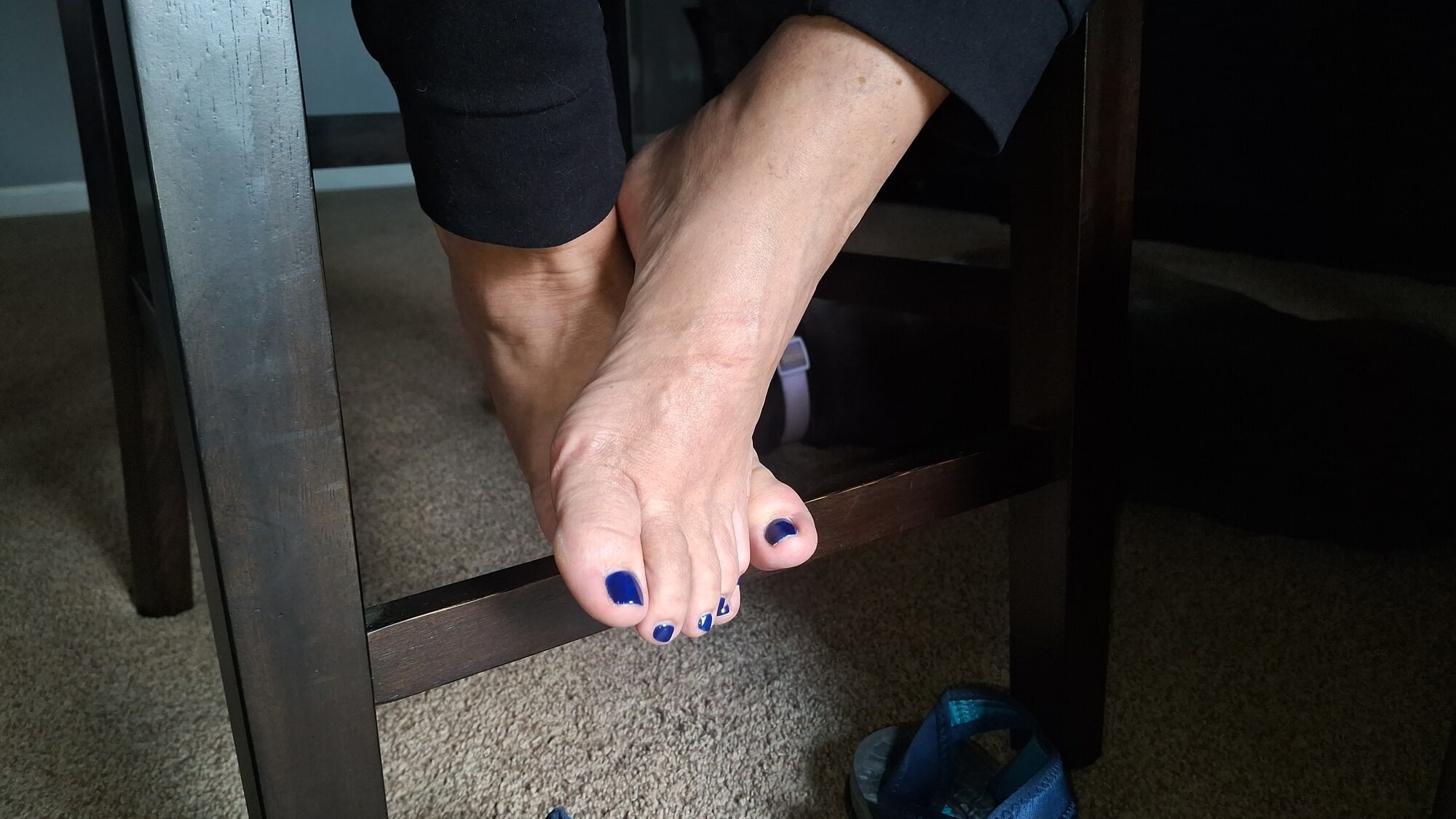 Cute Blue toes under the table #2