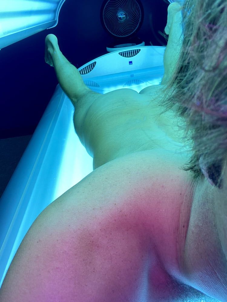 Being a horny slut in public tanning bed and at home today  #10