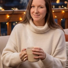 Moja 61F sobarica me natjerala da pozira gola u bijelim džemperima s dolčevitom