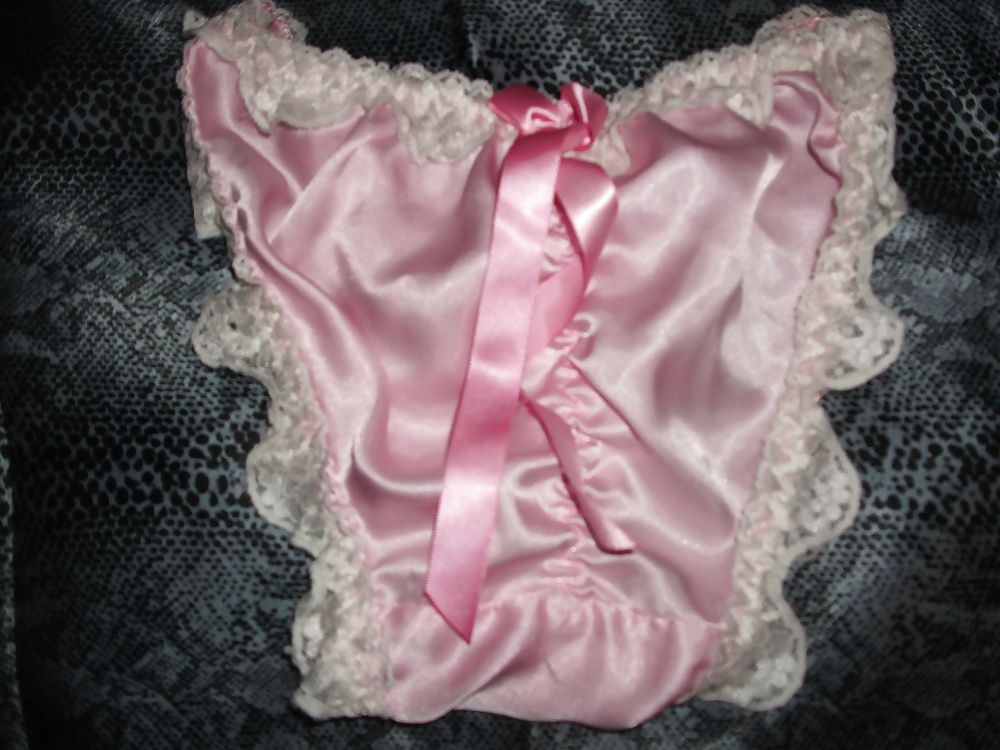 A selection of my wife's silky satin panties #9