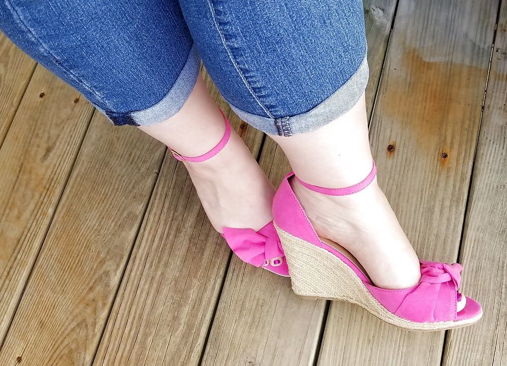 Getting ready for girls day... gotta look cute pink heels  #3