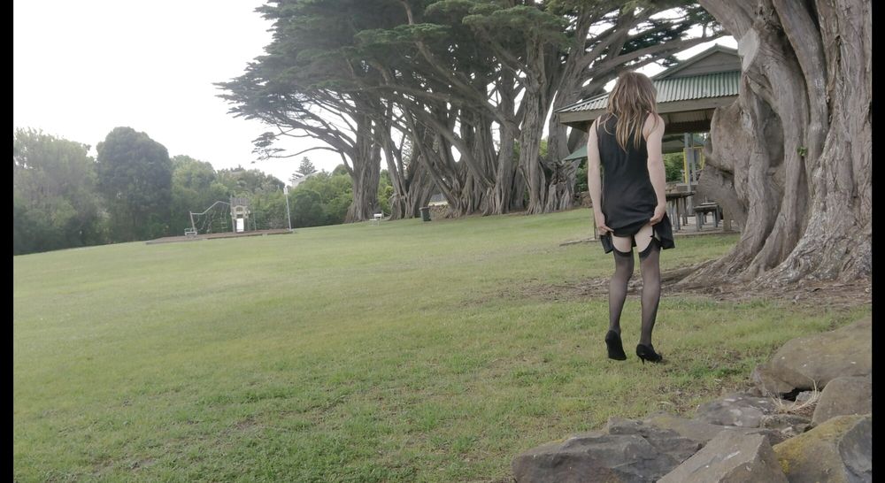 Crossdress Roadtrip- Walk in the Park - Black Dress #22