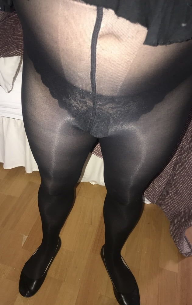 My arse in sexy black pantyhose #14