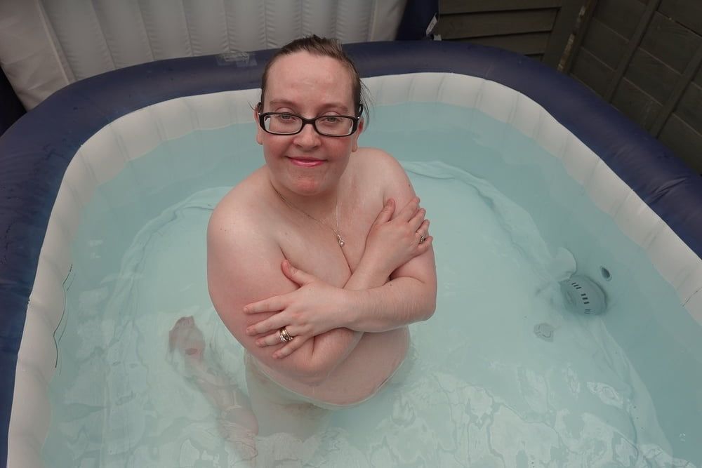 Big Tits British Redhead Wife Haley naked in the Hot Tub #2