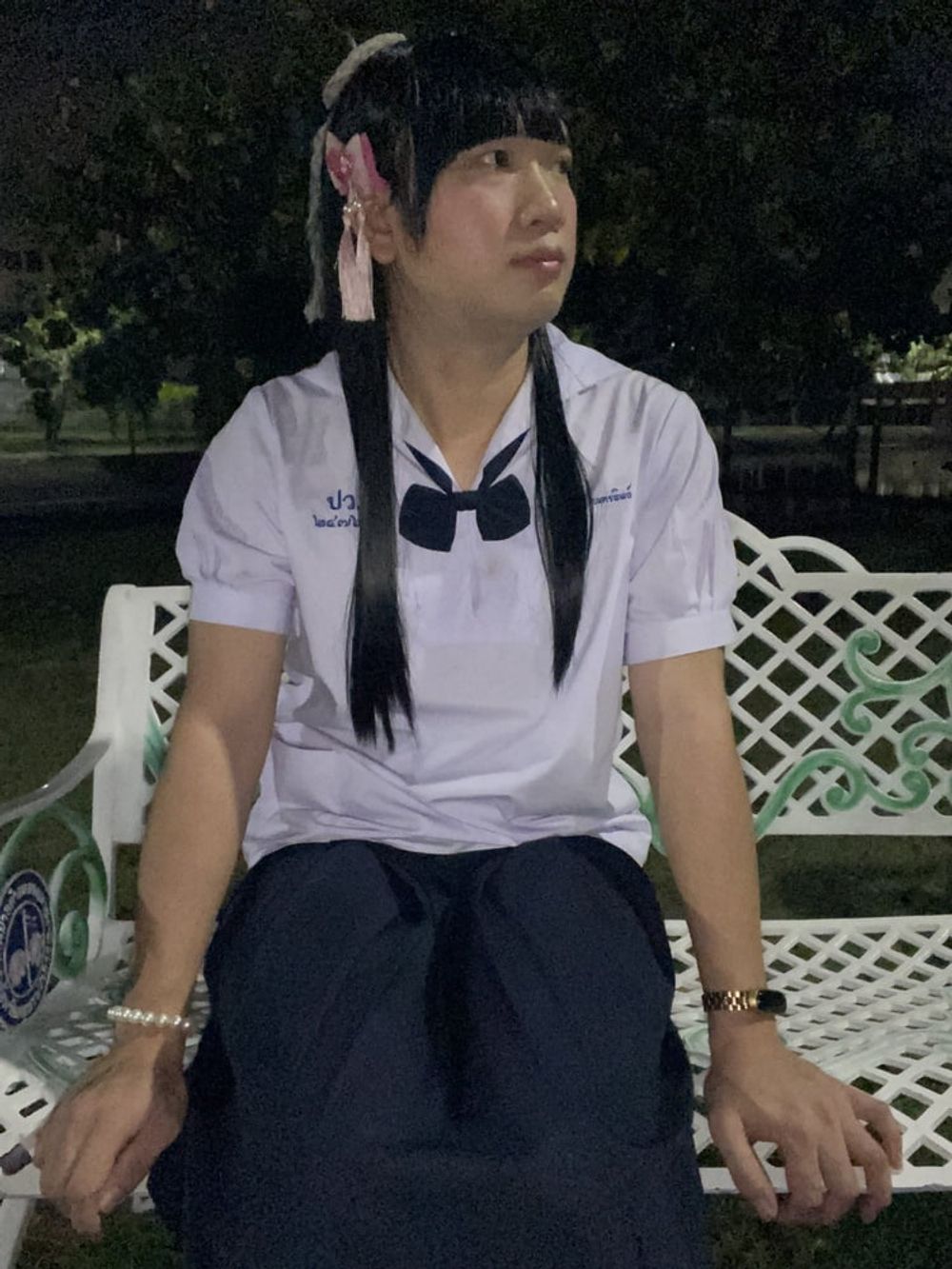 FN003 I dressed in my junior high school uniform #15