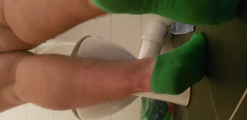 My Feet in Green Socks