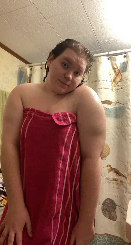 Sexy 18 year old teen BBW Lilac takes hot wet shower photos #47