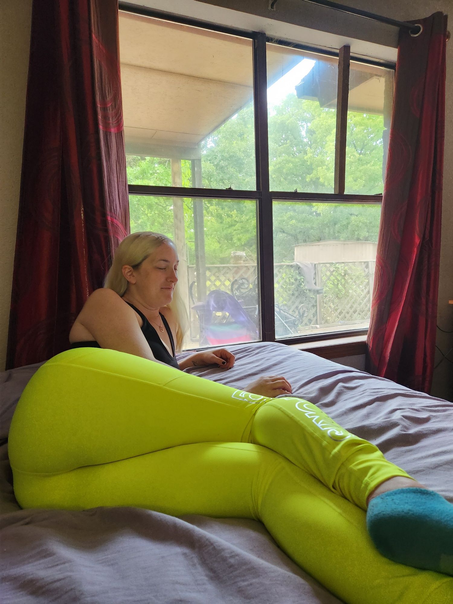 (Videos on profile) Yellow leggings and tits - Mama_Foxx94