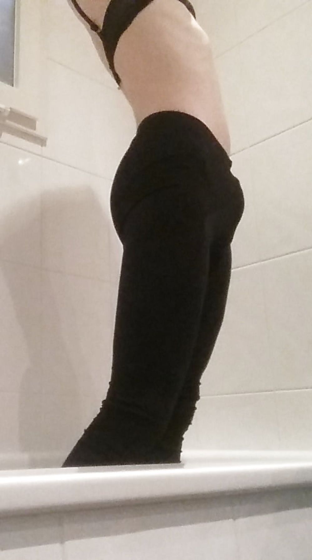 Horny in black leggings #11