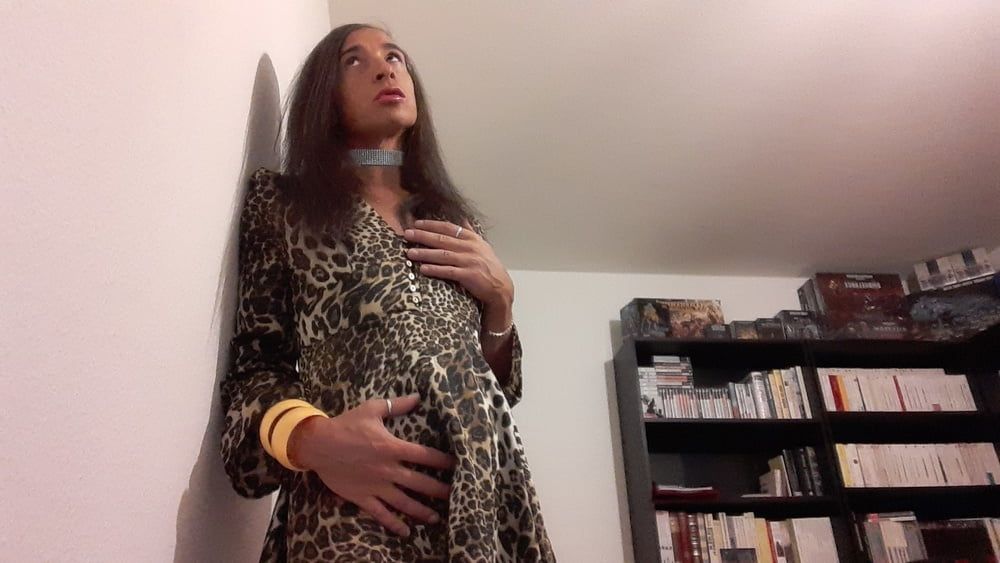 Sissy Tygra in leopard dress on 2019 octobre. #25