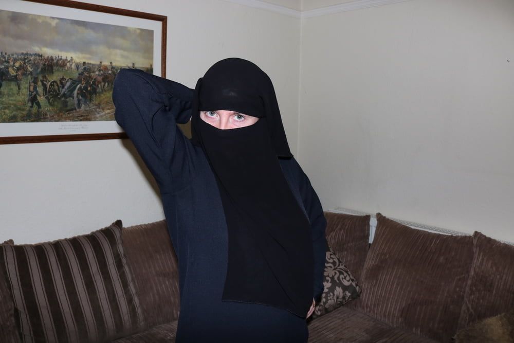 Wife in Burqa Niqab Stockings and Suspenders #5