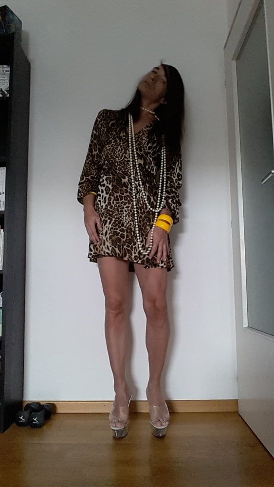 Tygra in her new leopard dress. #8
