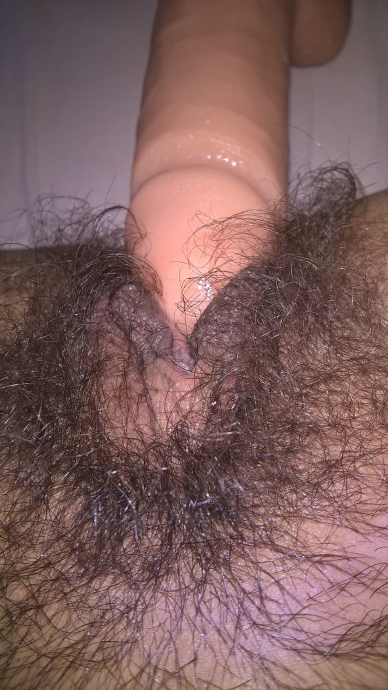 Hairy Mature Wife JoyTwoSex Selfies Big Dildo #11