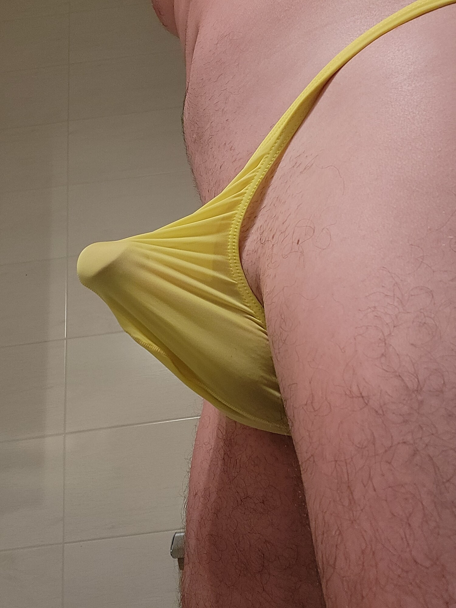 My hard cock in ultra thin silky panties