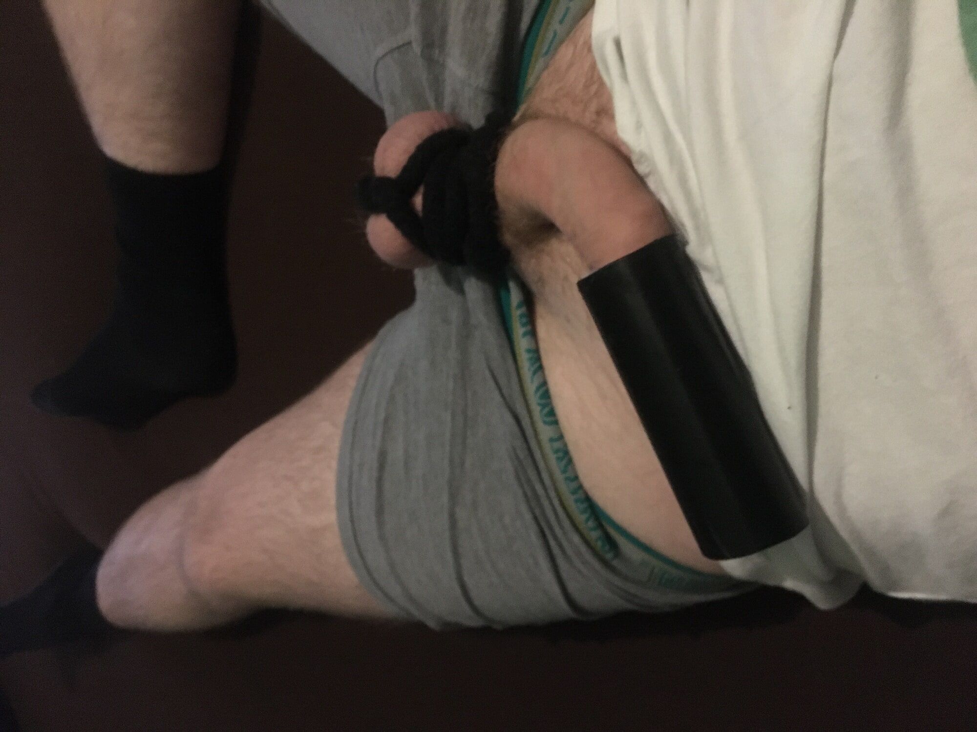 Bound Dick And Balls And Homemade Cocksleeve  #2