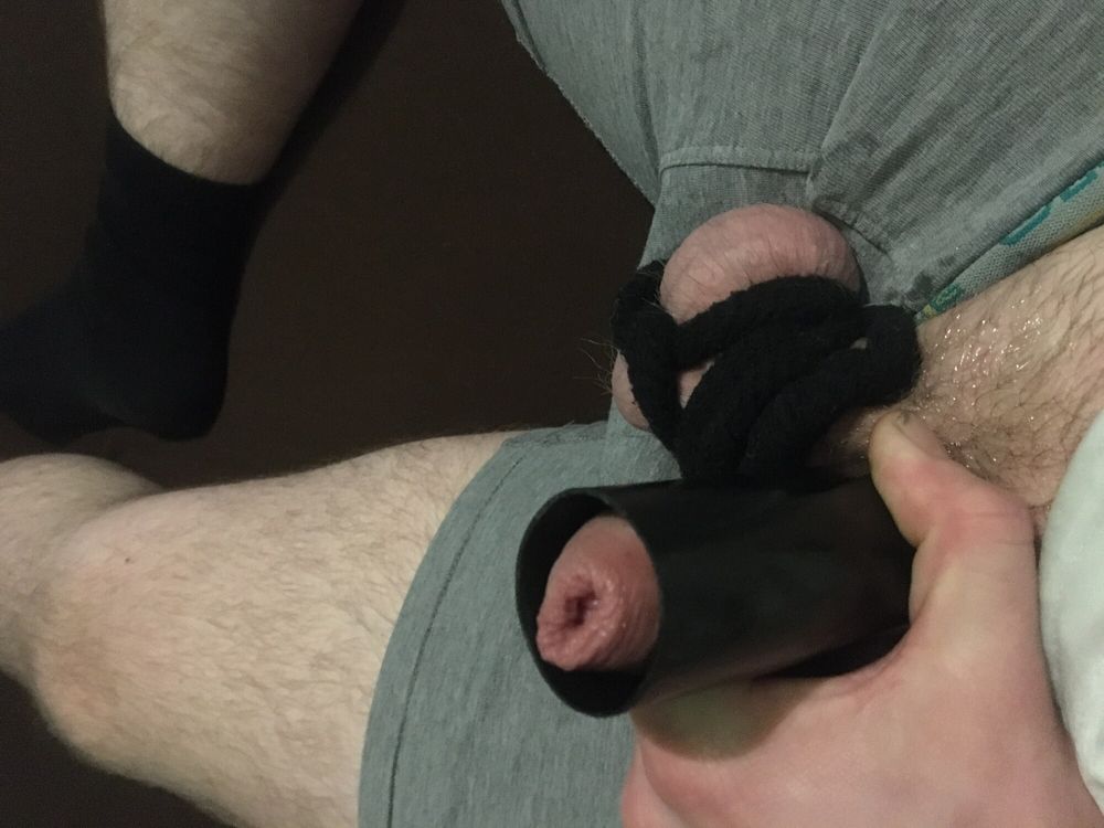 Bound Dick And Balls And Homemade Cocksleeve  #29