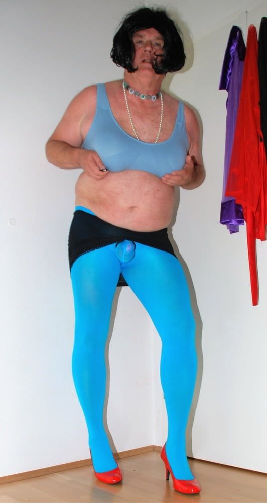 sexy pantyhose blue two #11