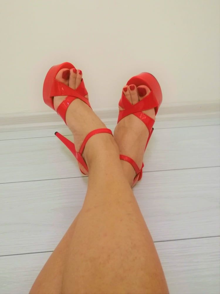 Red Platform Heels #5