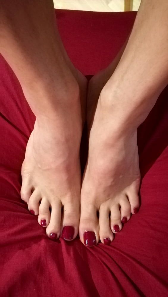 Foot Tease on Red Sheets #13