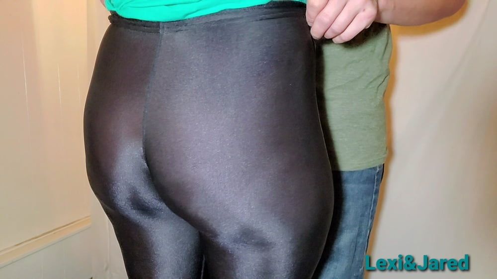 PAWG Milf Big Soft Ass in Shiny See Through Leggings #22
