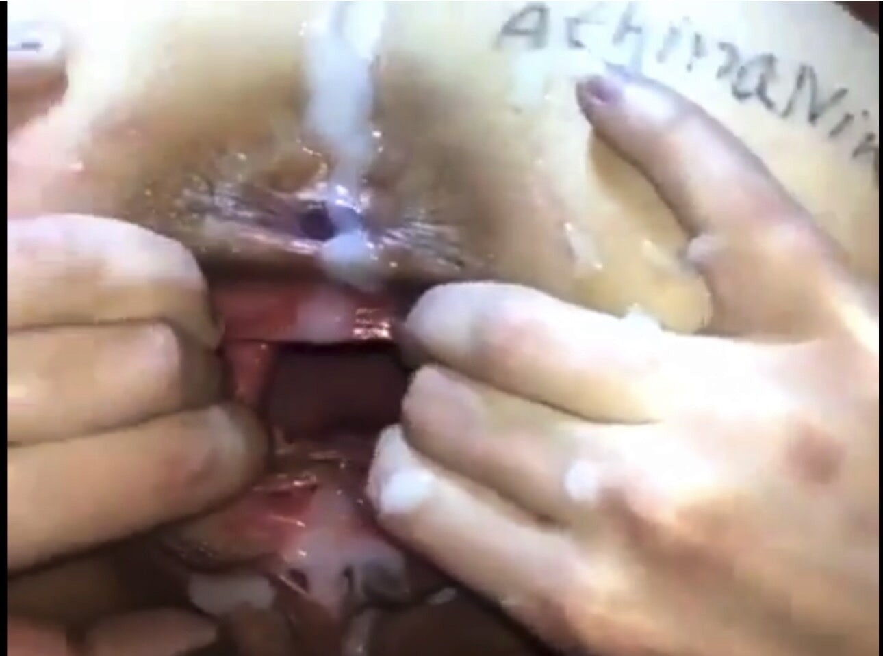 Athena with her holes filled with cum