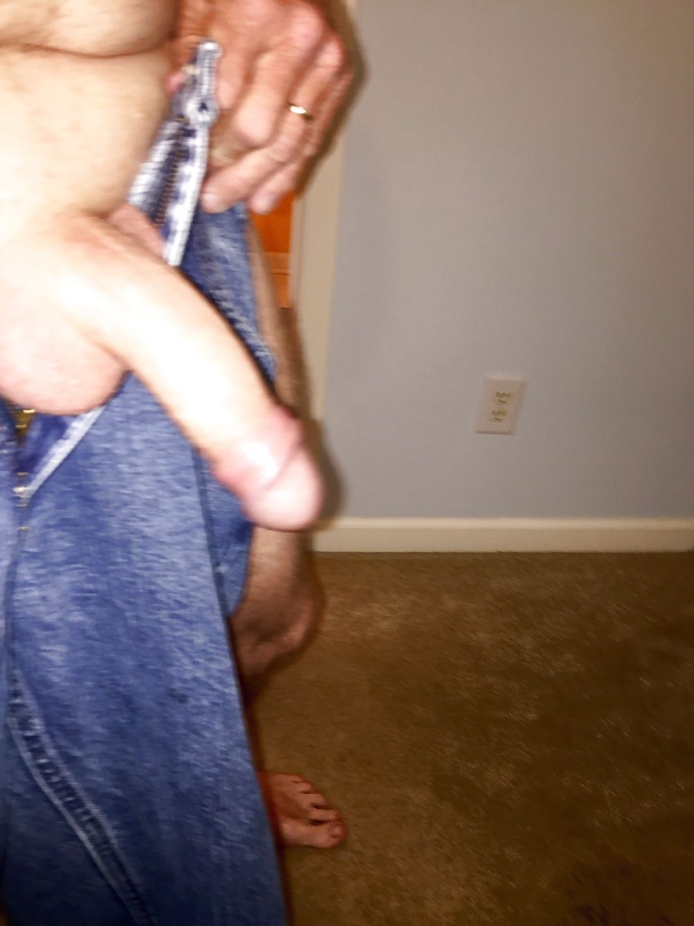 Stuffing cock into jeans  #14