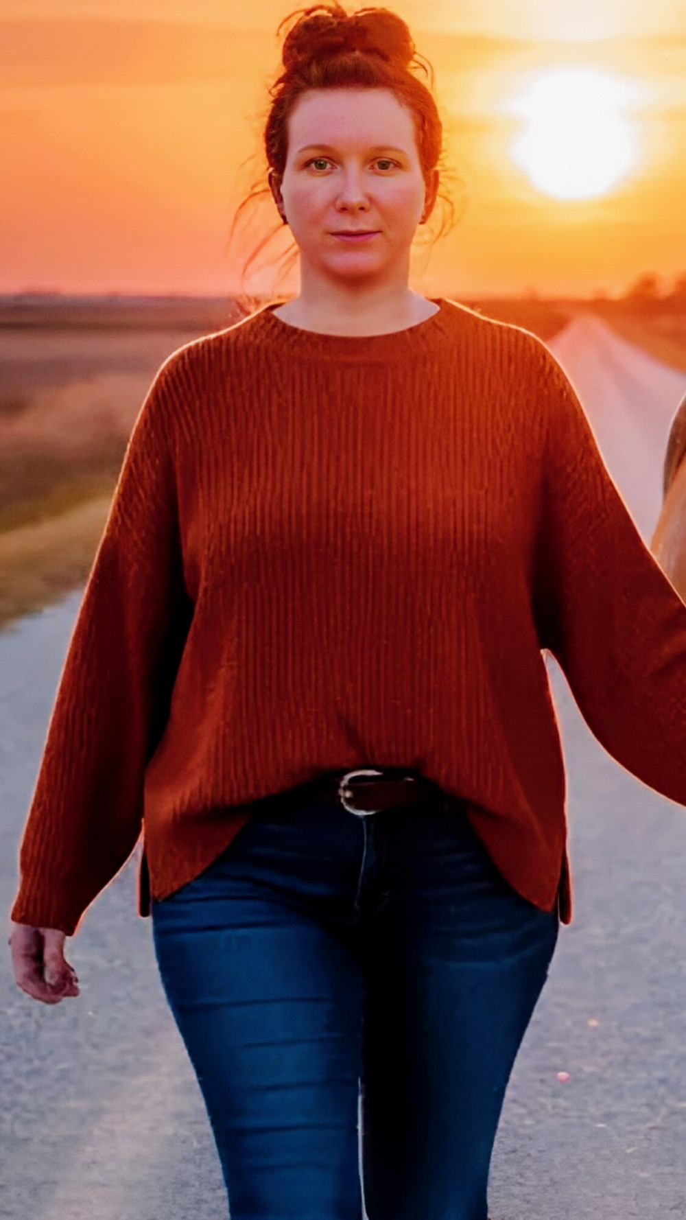 I posed in orange sweaters and nude for my 61f Arab mistress #24