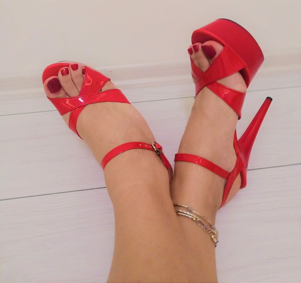 Red Platform Heels #7