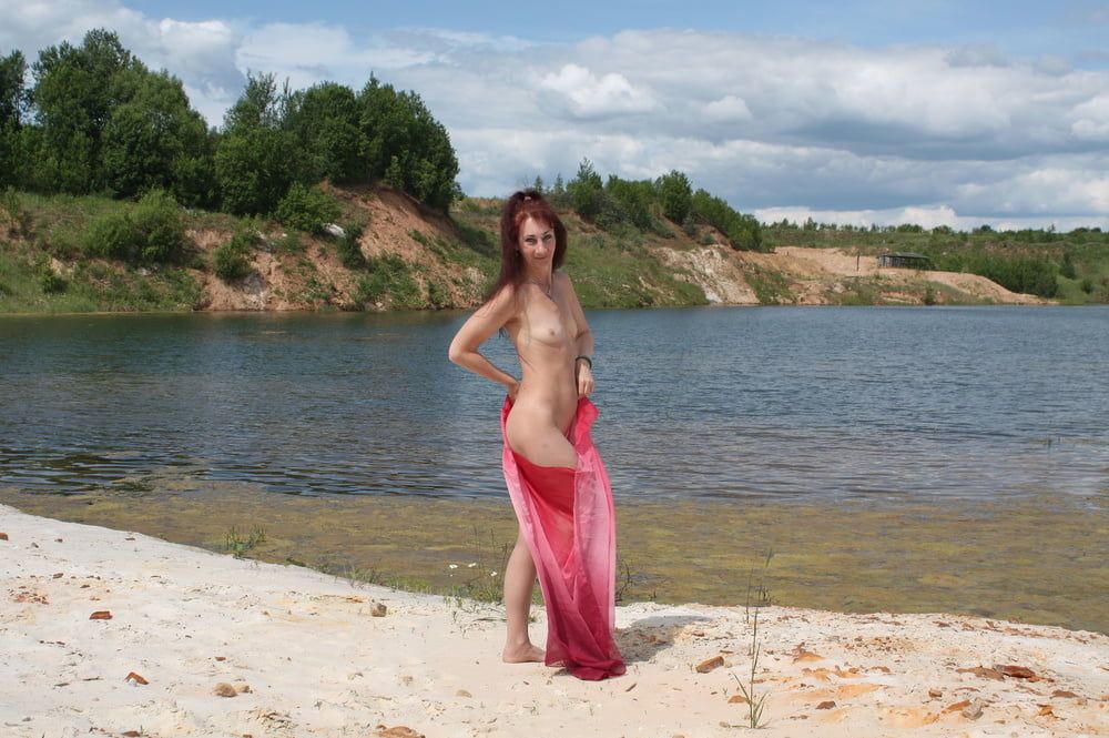 Naked with red shawl 3 #19
