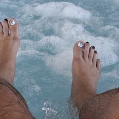 My wet steamy pedicured feet