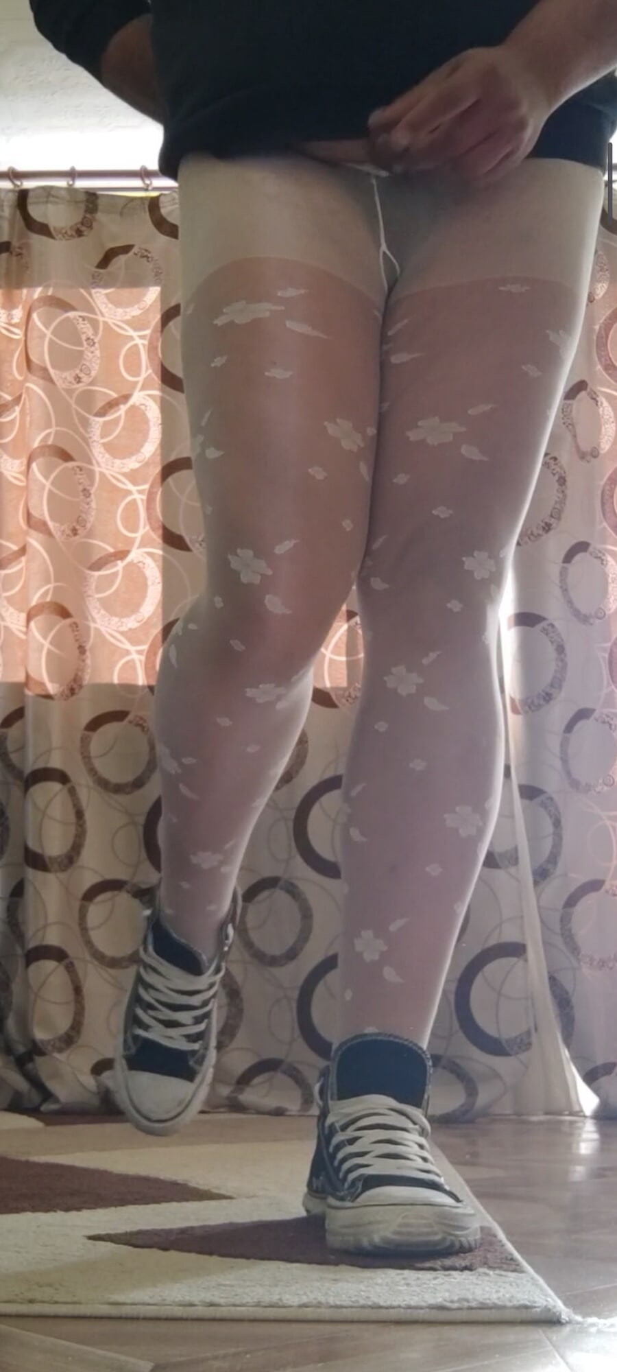 White patterned pantyhose are so sexy  #2