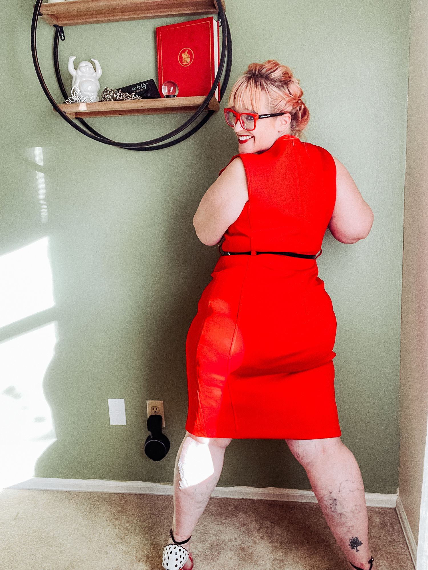 Red Dress and heels on your favorite BBW #12