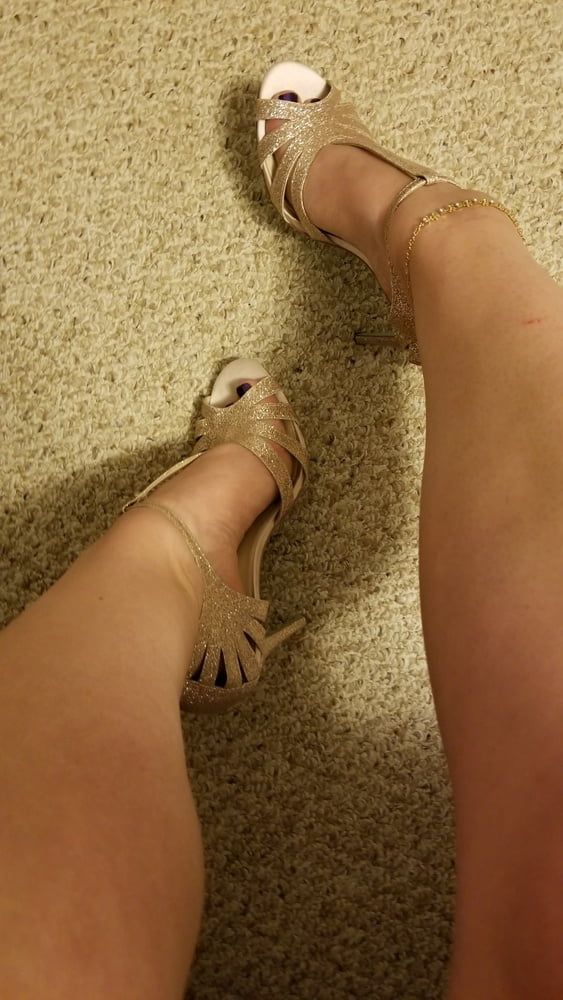 Playing in my shoe closet pretty feet heels flats milf  wife #40