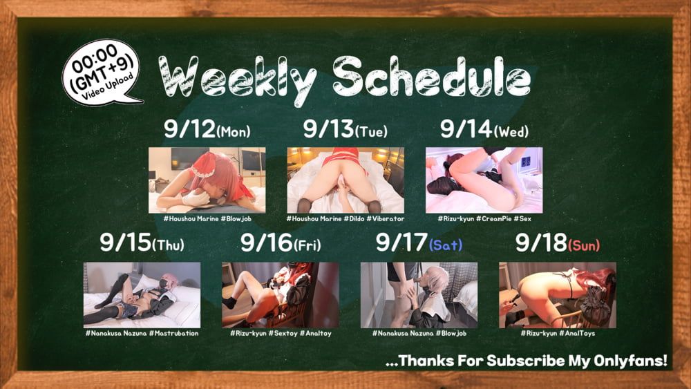 9/12~18 Upload Schedule