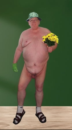 Naked gardener