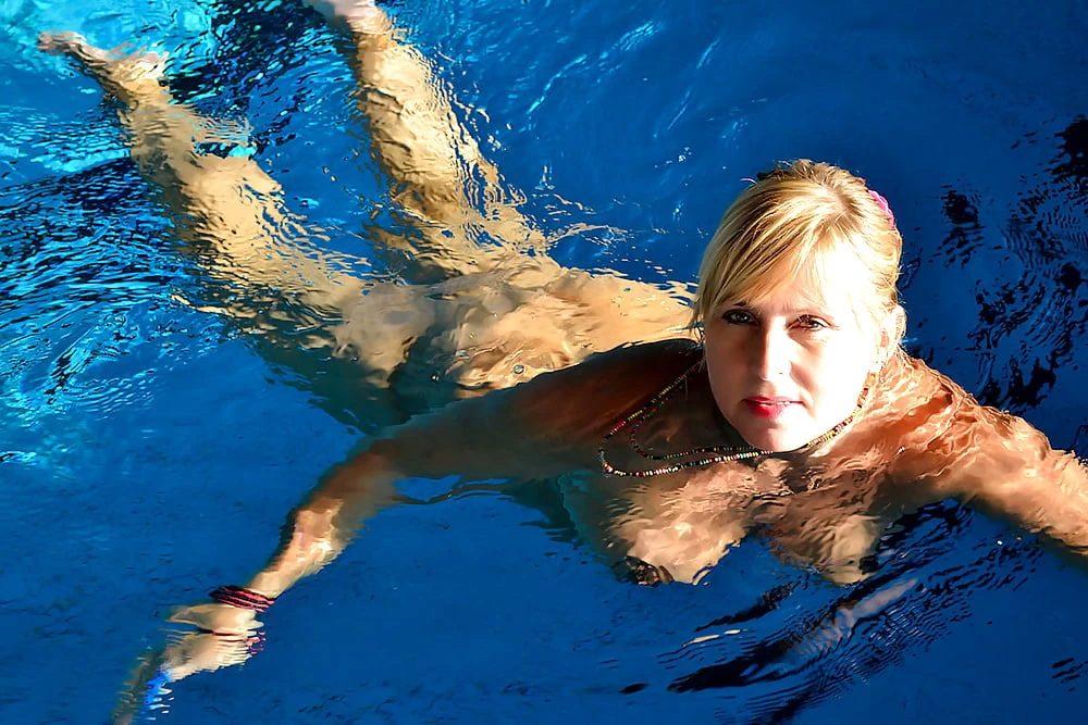 Nude in the public pool #3